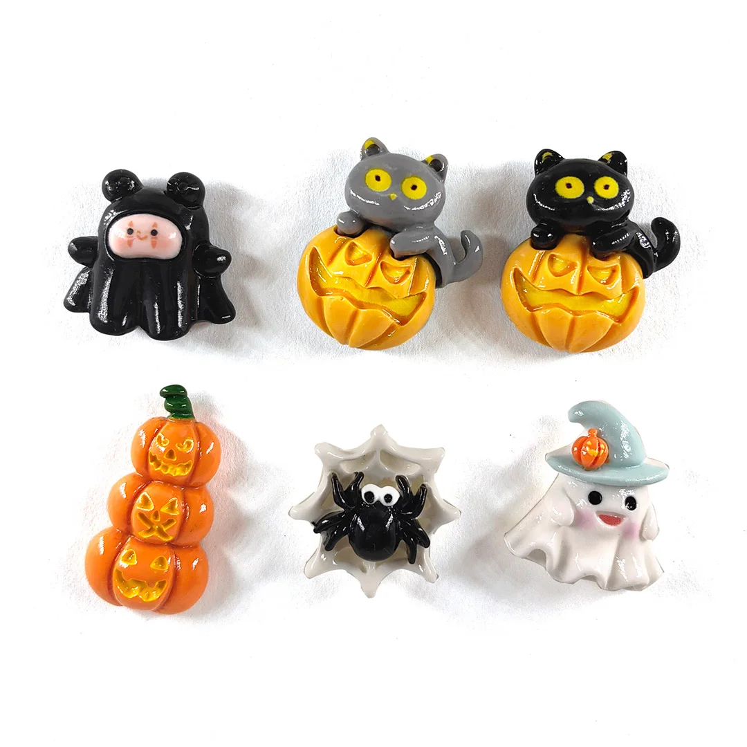 6pcs Halloween Fridge Magnet Spider Ghost Cat Figurine Refrigerator Whiteboard Sticker Diy Decoration Kitchen Accessories
