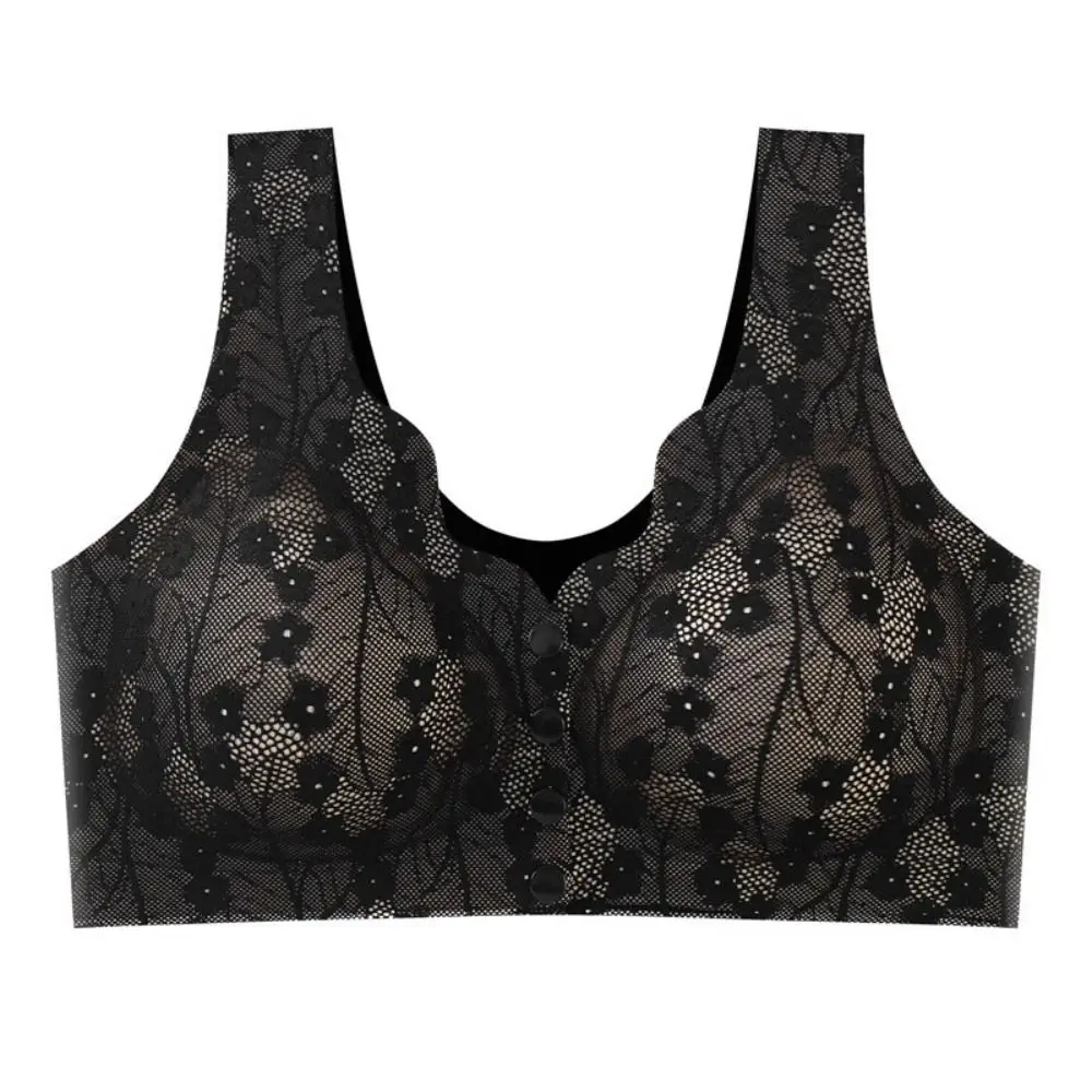 Without Steel Ring Sexy Lace Underwear Thin Comfortable Bras for Older Women Widened Shoulder Straps Convenient Women Lingerie