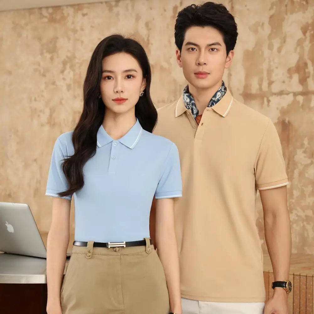 High-end business casual polo shirt custom digital printing loose and breathable large-sized