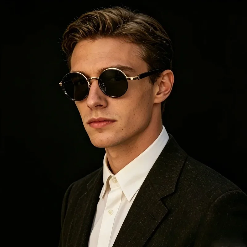 

4Pcs Unisex Retro Round Sunglasses, Metal Frame, UV & Glare Protection, Comfortable for Daily & Outdoor Use