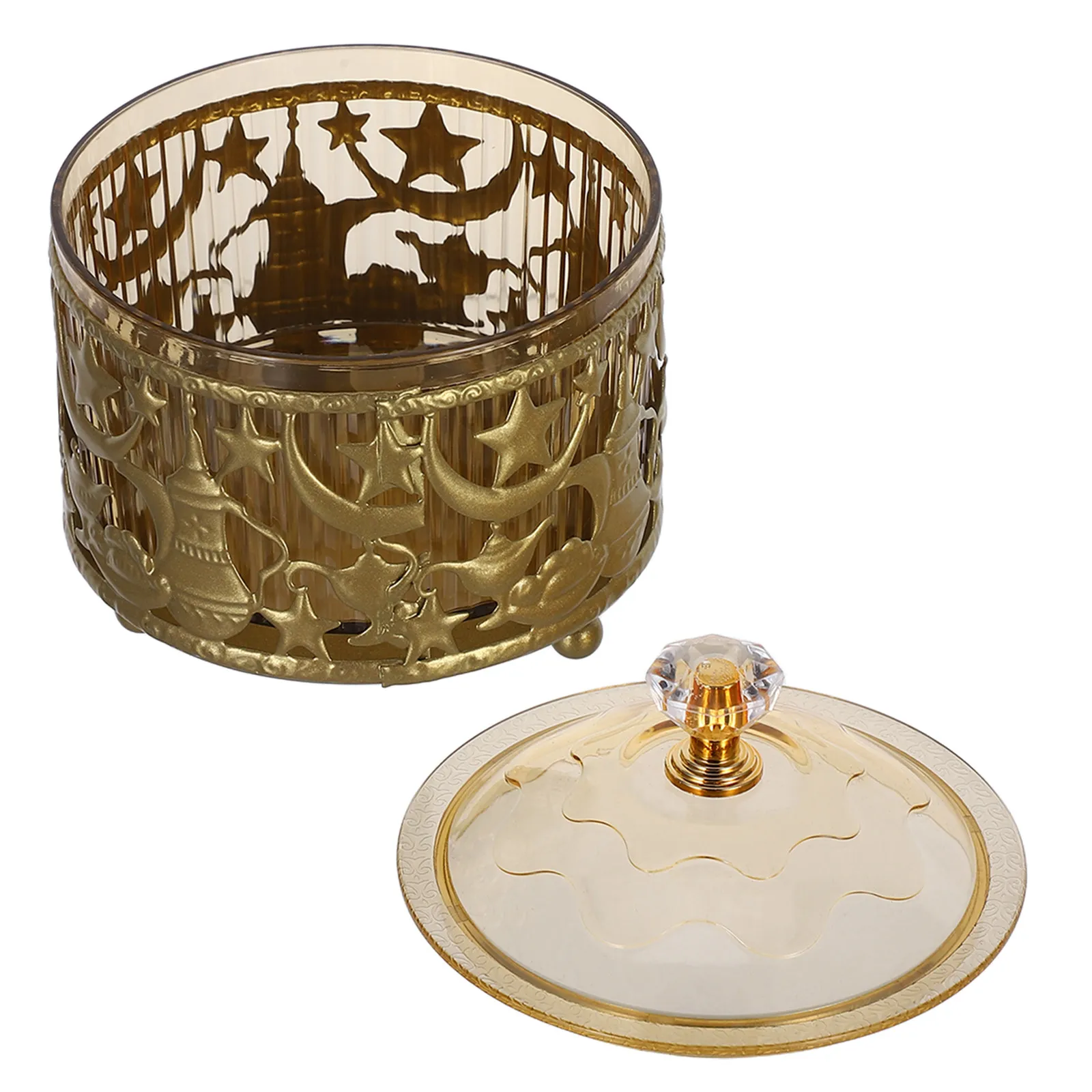 Iron Plastic Eid Mubarak Candy Dish Middle Eastern Eid -Adha Snack Storage Container Candy Bowl Decorative Home Decor Party