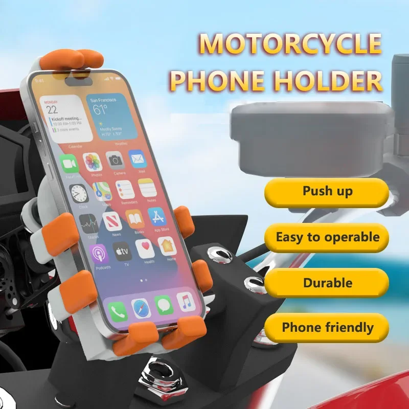 3-Layer Shock Absorption Motorcycle Phone Holder Stable MTB Mobile Phone Mount