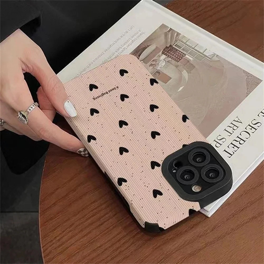 Funda iPhone silicona cuero corazón pequeño – Carcasa completa - imagen 5