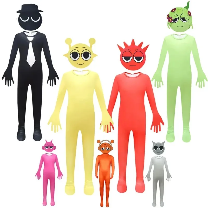 Halloween  Costume Game Sprunki Plush Jumpsuit  Christmas Birthday Party Fancy Carnival Costumes Sprunki Cosplay Clothes