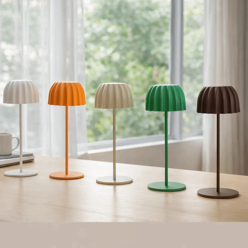 

USB-перезаряжаемая настольная ночная лампа с сенсорным управлением, беспроводная портативная настольная лампа с 3 цветовыми температурами, мягкое освещение