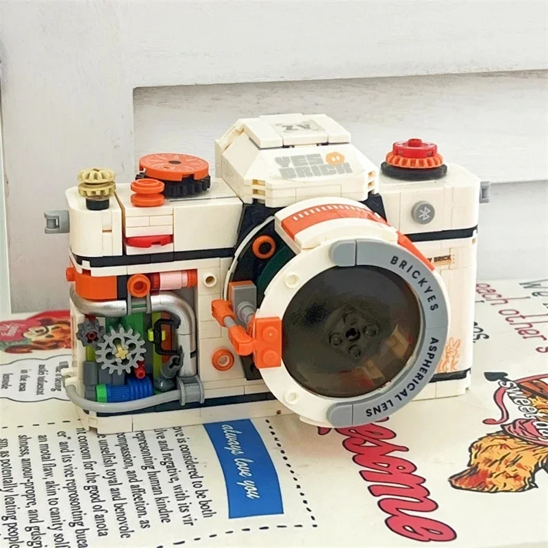 Mini Retro Mechanical Camera Brick Set 2163 2164 Puzzle Toy Educational Kit Desk Shelf Decor Vintage Gift For Teens Adults
