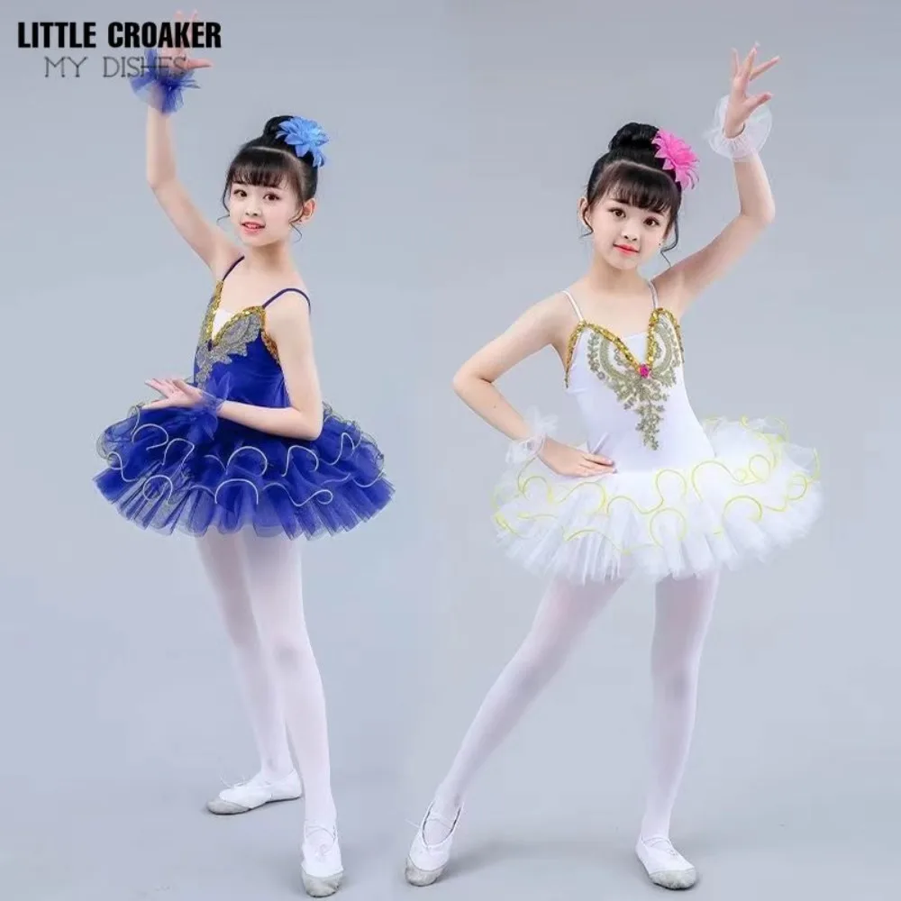 New Flower Girls Professional Ballet Tutu Dress Adult Kids Womens Platter Pancake Swan Lake Ballerina Stage Dance Costume