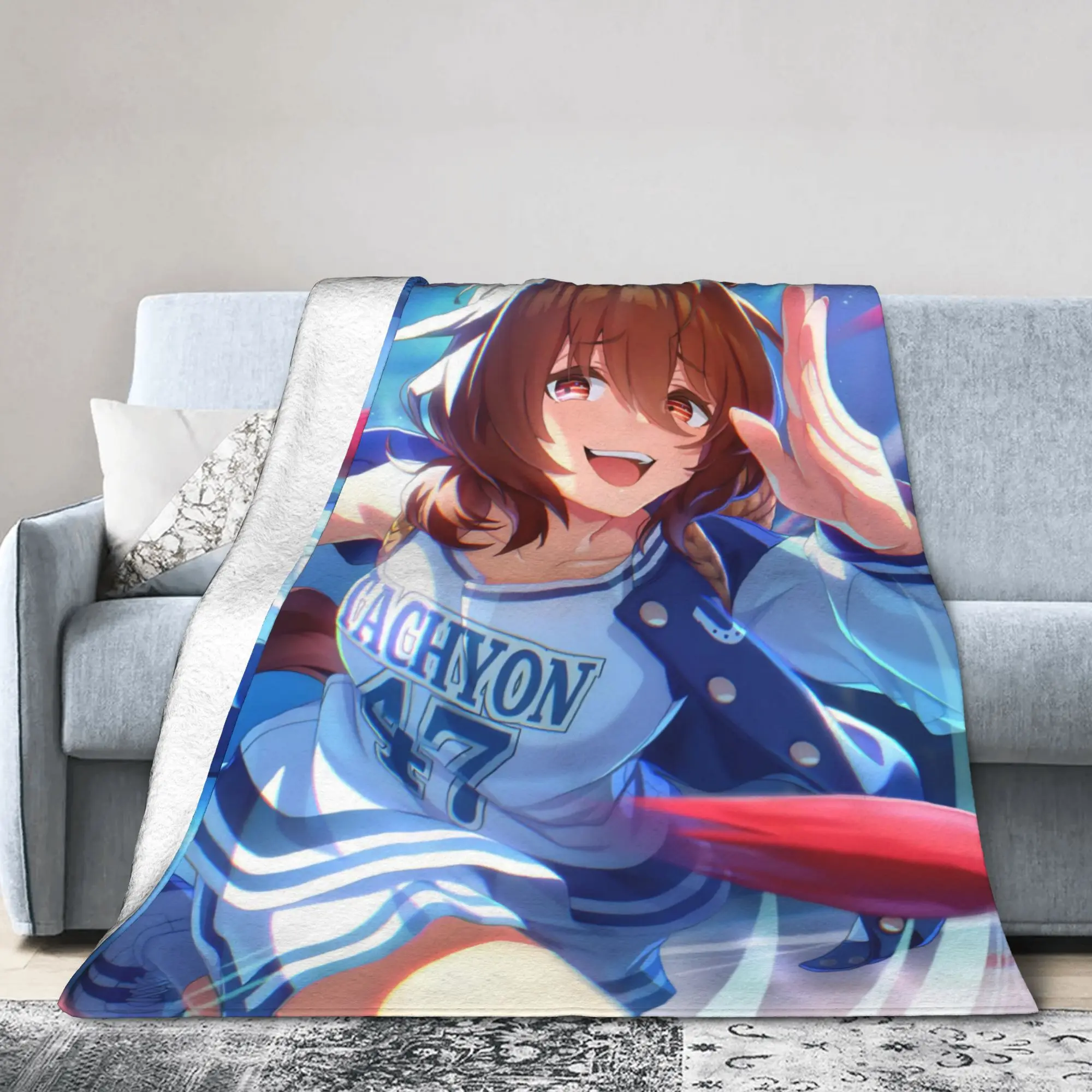 Agnes Tachyon Flannel Throw Blankets Uma Musume Pretty Derby Blankets for Sofa Car Ultra-Soft Bedroom Quilt