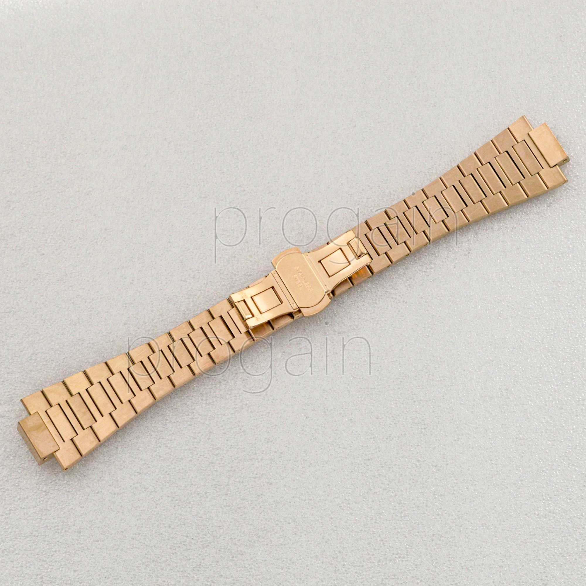 25mm Watch Strap Bracelet Rose Gold Silvery 316L Stainless Steel Solid Butterfly Buckle for Nautilus Accessories Mod Parts