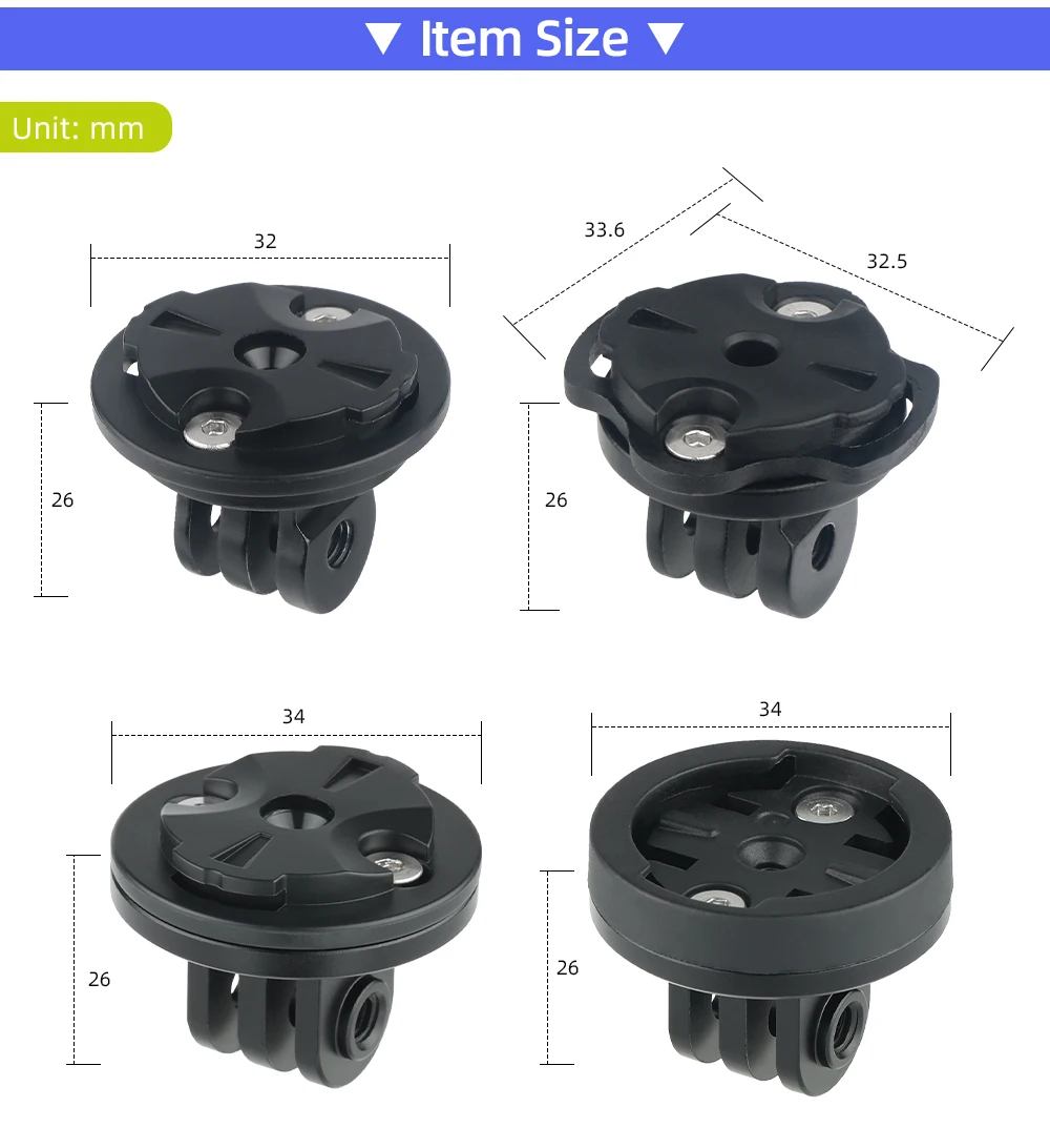 Deemount Fahrradcomputer-Halterung mit Schaltfunktion und Garmin-Konkavanschluss, Optional mit Schnellverschluss-Gopro-Halterung – Detail 3
