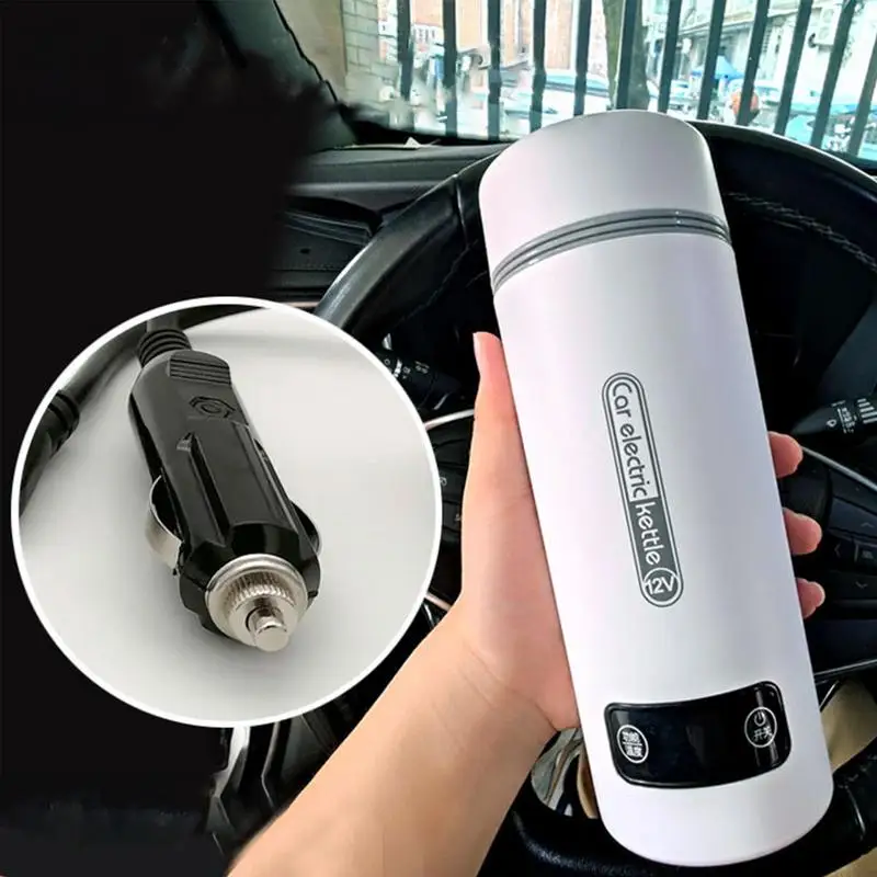 

Coffee Mug 12V/24V Stainless Steel 450ML Car Heating Cup Electric Kettle Water Warmer Bottle With 4 Temperature Settings