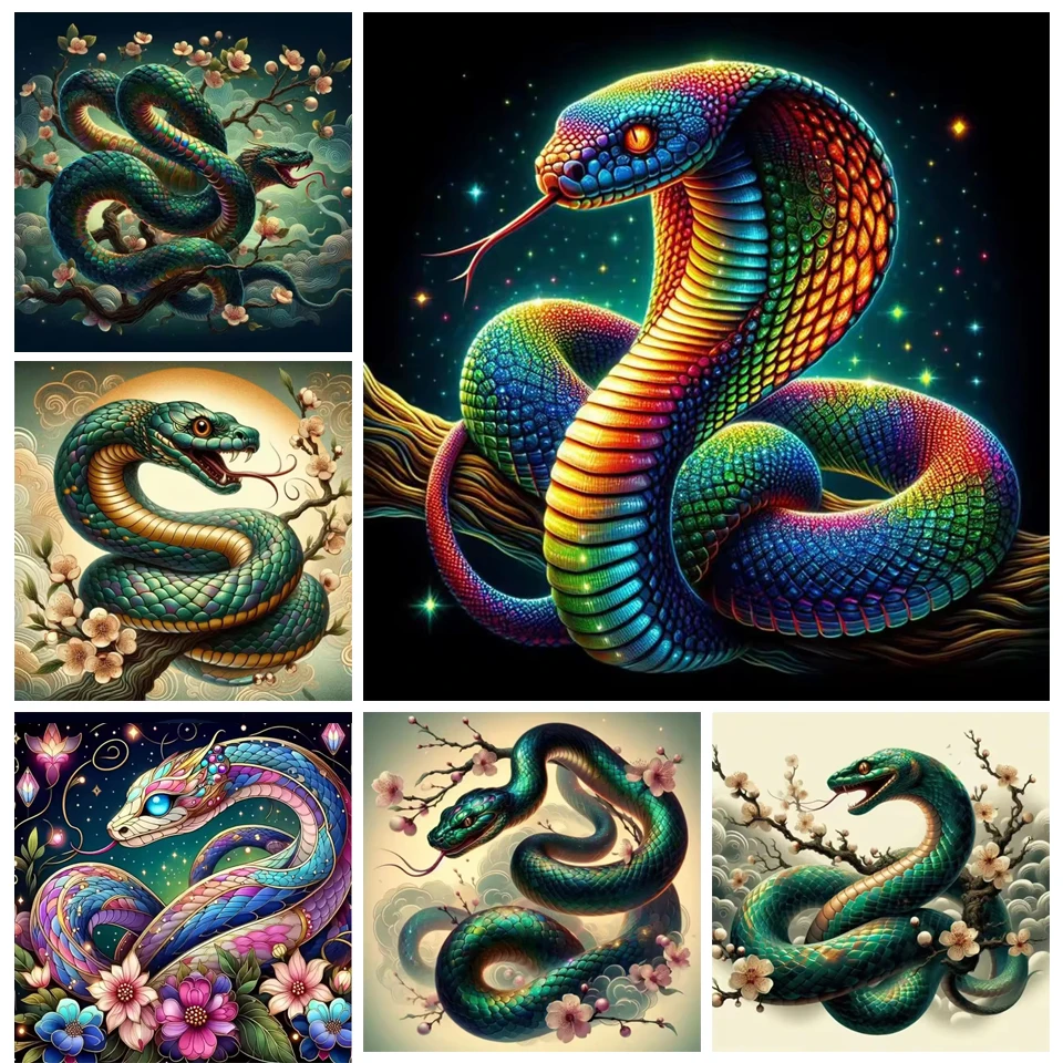 2025 Diamond Painting Zodiac Snake Cross Stitch kit Rhinestones Diamond Embroidery Animal Mosaic Handicraft Home Decor Gift