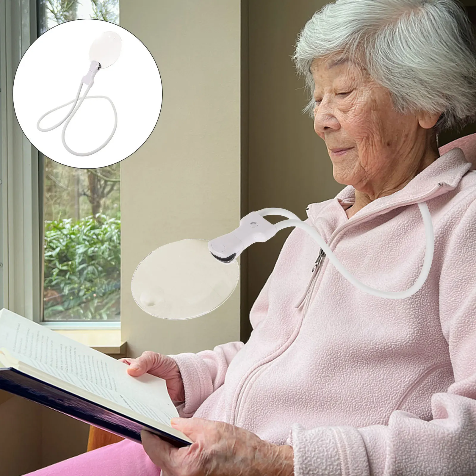 

Hands Free Magnifier High Definition Lens Bendable Hose Design for Reading Sewing Maintenance Craft Work Hands Free Magnifier