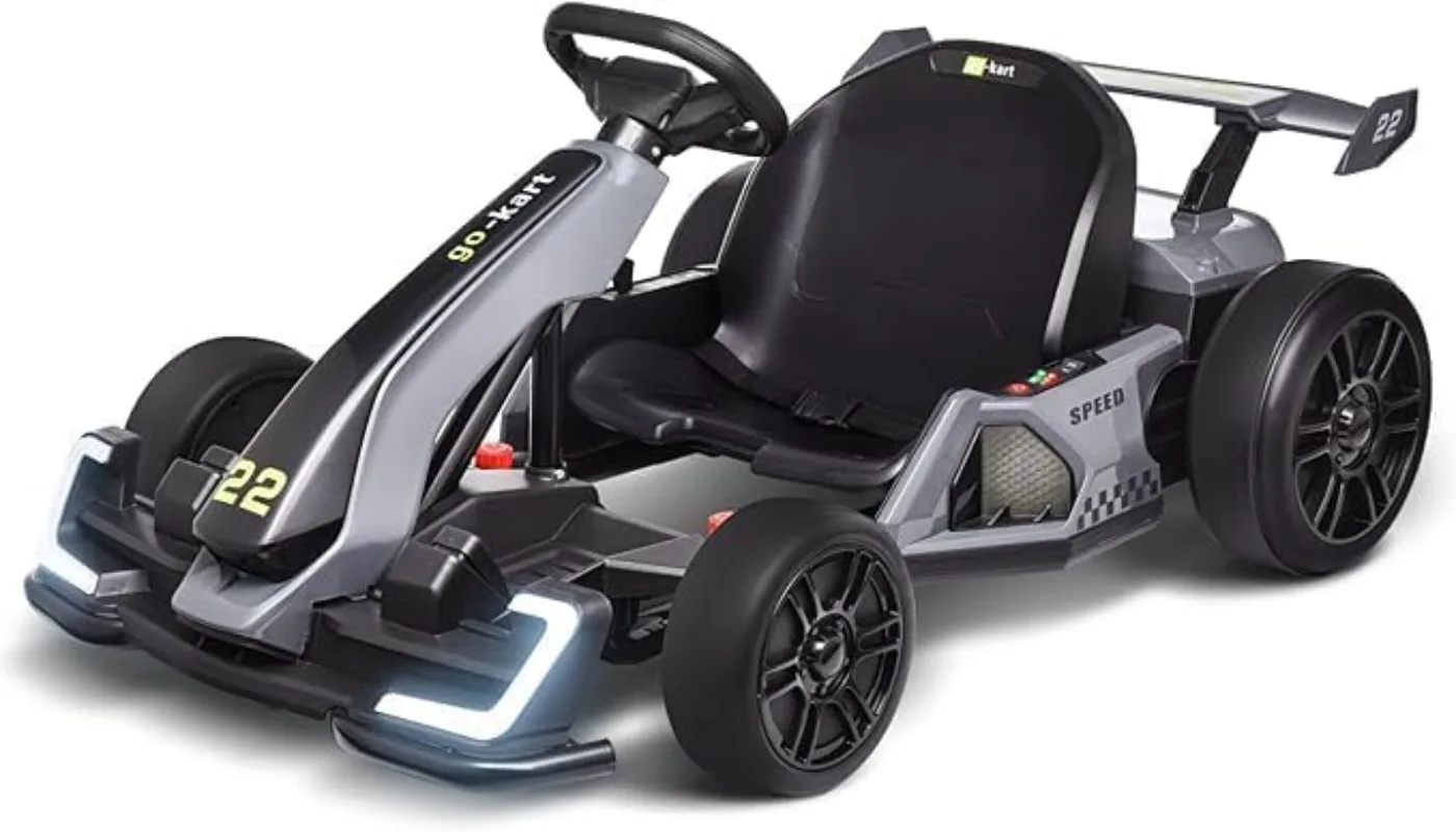 Blitzshark 24V Kids Go Kart 300W Drift Kart Potente pedale elettrico Kart Giocattolo da corsa all'aperto, con motore potente 2X150W