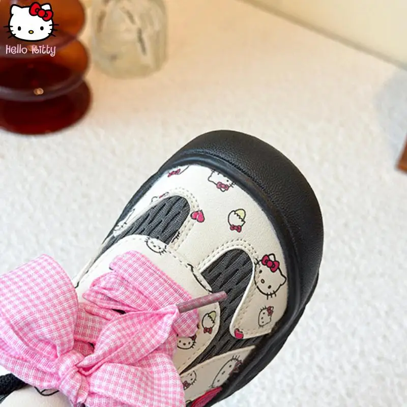 مرحبا كيتي الفتيات أنيمي لينة وحيد أحذية رياضية Kawaii الكرتون ربيع الخريف جديد سانريو طفل أحذية الدانتيل عادية موضة احذية الجري