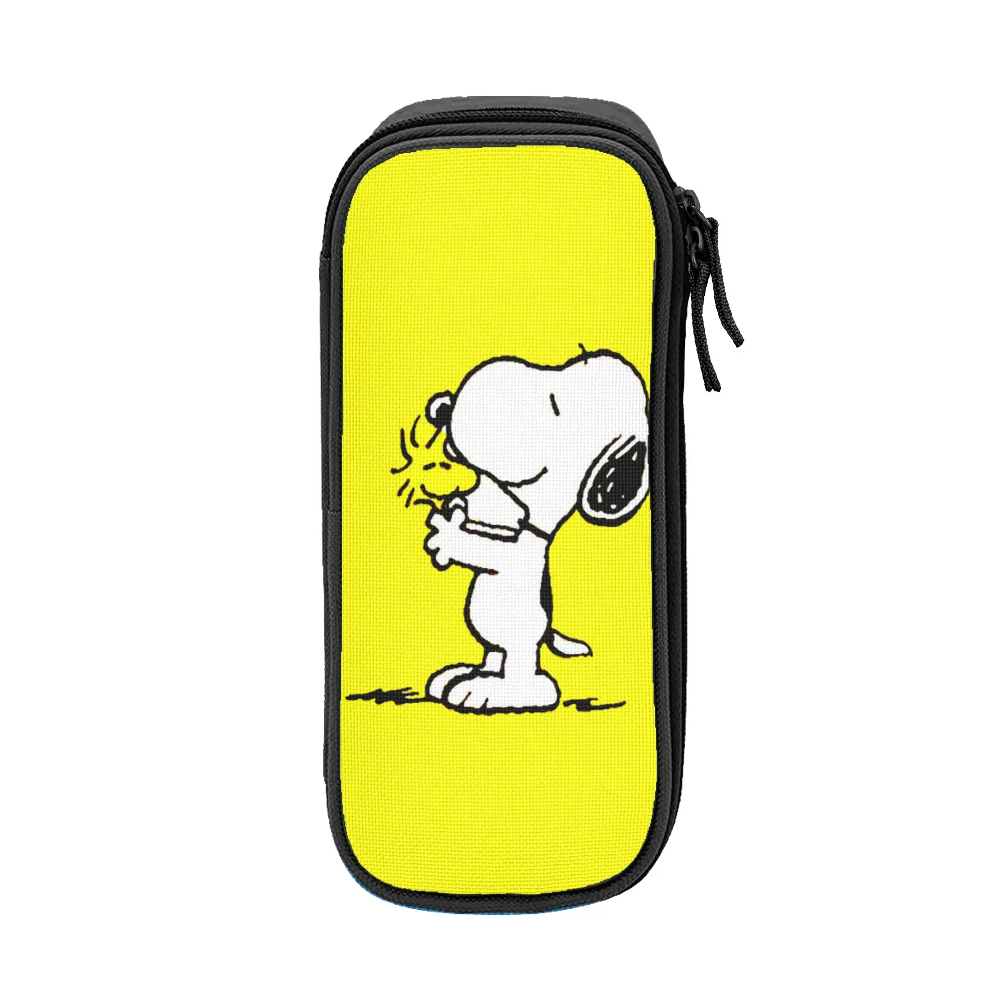 

Large Pencil Pouch Snoopys cartoon dog Office Supplies Double Layer Pen Case Women Make Up Bag Suprise Gift