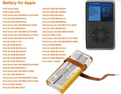 Cameron Sino 450mAh Battery for Apple iPOD Video 30GB , iPOD classic, iPod Classic 6th GEN, iPod G5 30GB, iPod G5 30GB A1036