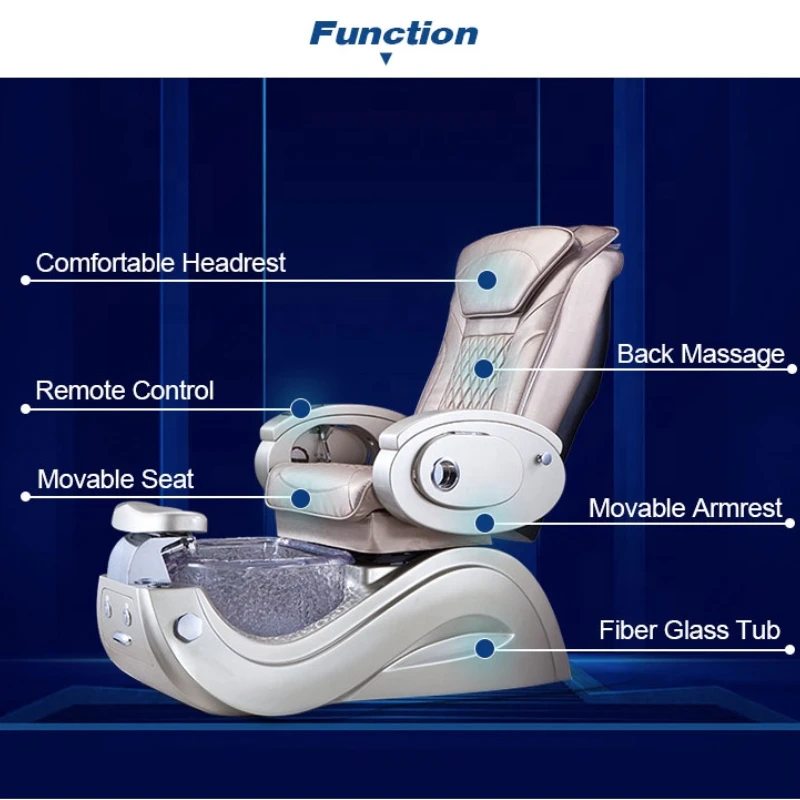 Luxury Cheap Price Spa Manicure Beauty Salon Massage Pedicure Chair Soft, strong, automatic Not easy to be damaged led light