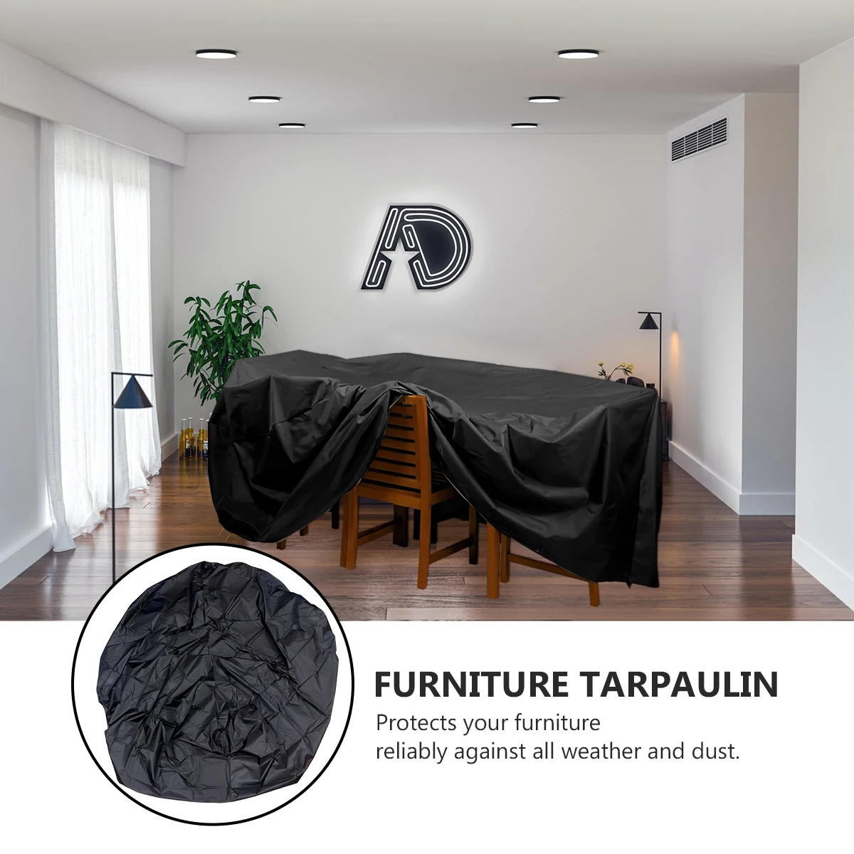 

Waterproof Furniture Cover Durable Extra Strong Uv Resistant Outdoor Bench Cover 170X94X70Cm With 8 Eyelets 4 Cords Dust Rain