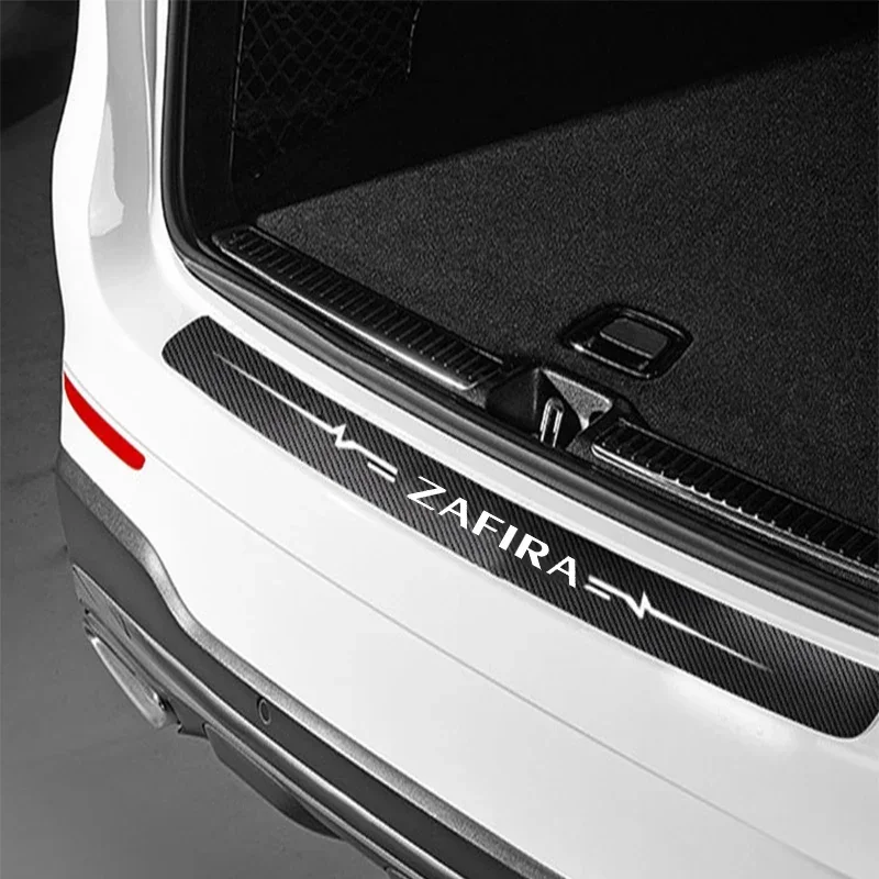 Car Door Threshold Scuff Plate Carbon Fiber Sill Protector Stickers For Opel ZAFIRA Logo Trunk Door Entry Pedal Guards Decals