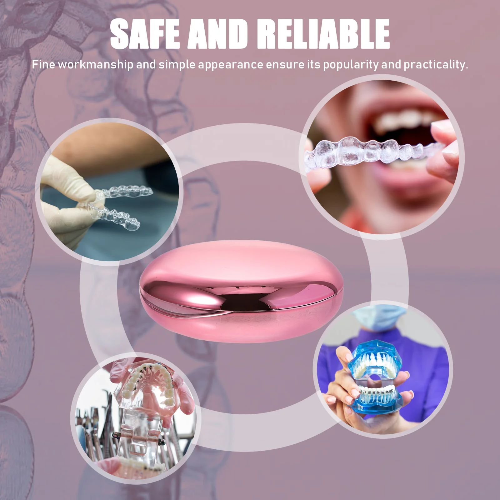 

Dental Retainer Box 2PCS ABS PC Material Portable Denture Case Lightweight Storage Container for Braces thodontic Guards