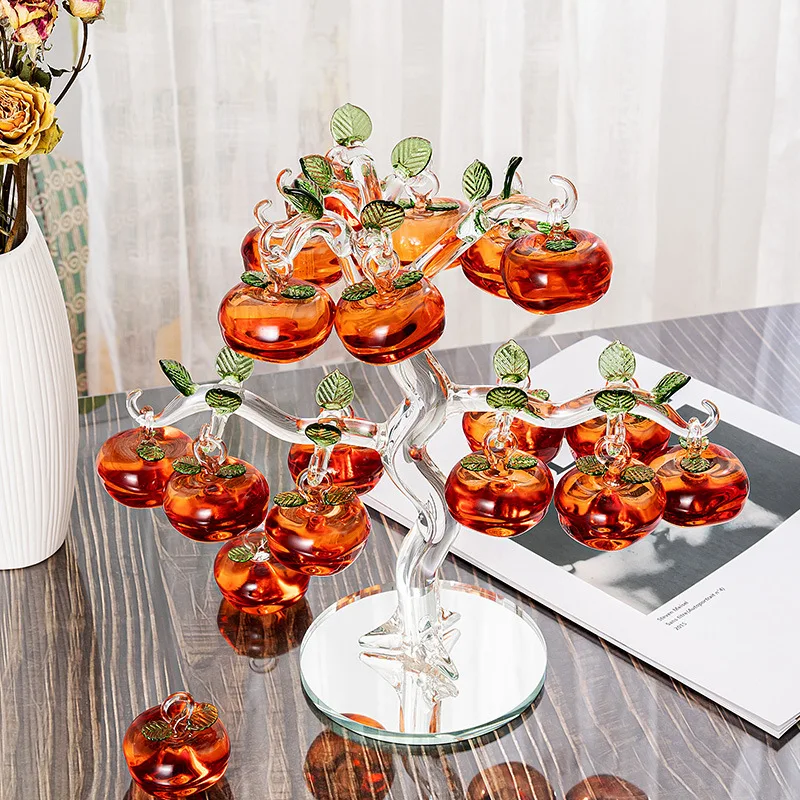 Best-Selling in Stock Wholesale All the Best Crystal Persimmon Tree Room Desktop Crafts Living Room Home Ornaments