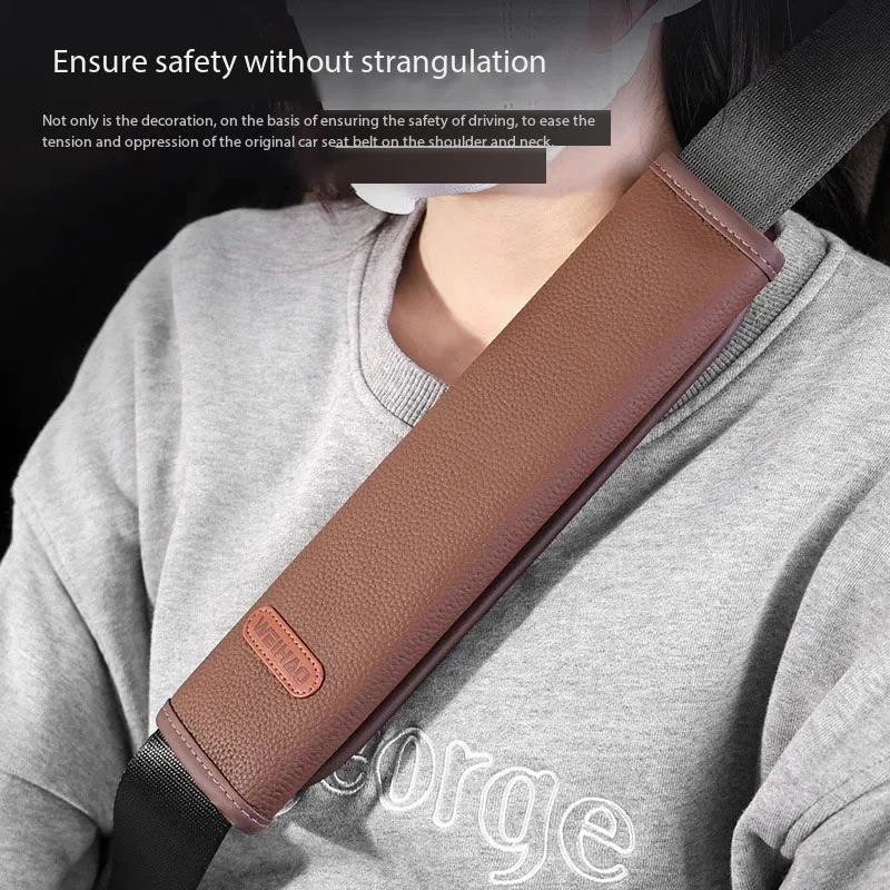 

Leather Car Seat Belt Shoulder Protector For Interior For Men Women Seat Wear And Tear Resistant Cowhide Safety Belt Protector