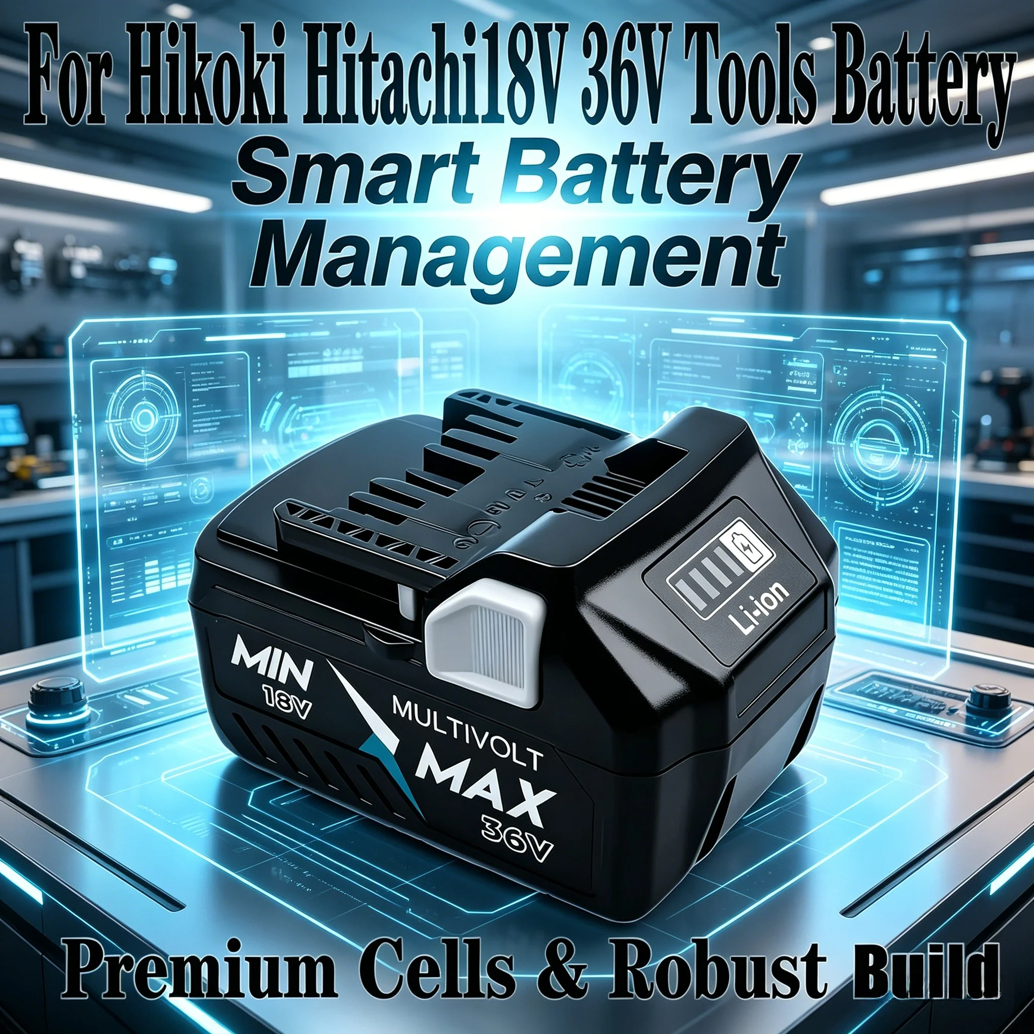 Industrial Grade 36V 6.8Ah Li-ion Replacement Battery for Hitachi HiKOKI BCL1815 BSL1860 - Fast Charging, Durable, Universal Fit