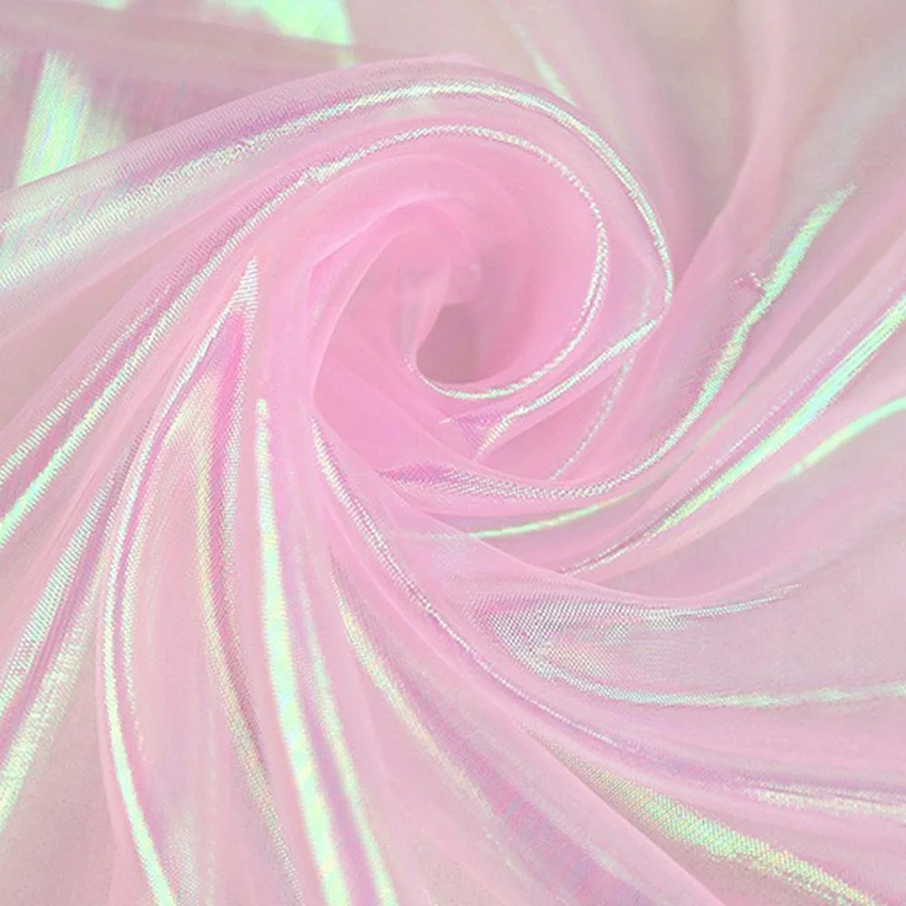 

Decoration Tulle Shiny Laser Tulle Transparent Thin Organza Fabrics Soft Tulle Cloth Designer