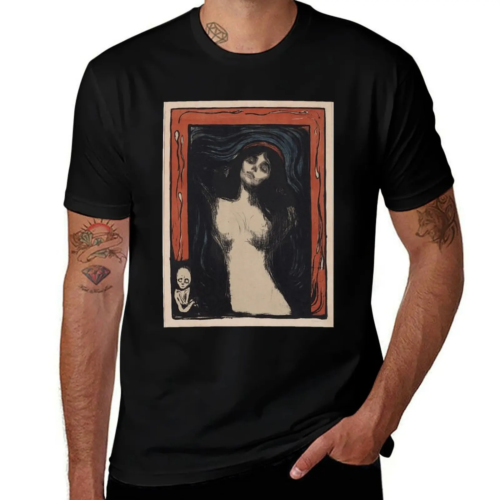 MADONNA - EDVARD MUNCH Poster T-Shirt Summer Print Short Sleeve Tee T-Shirt