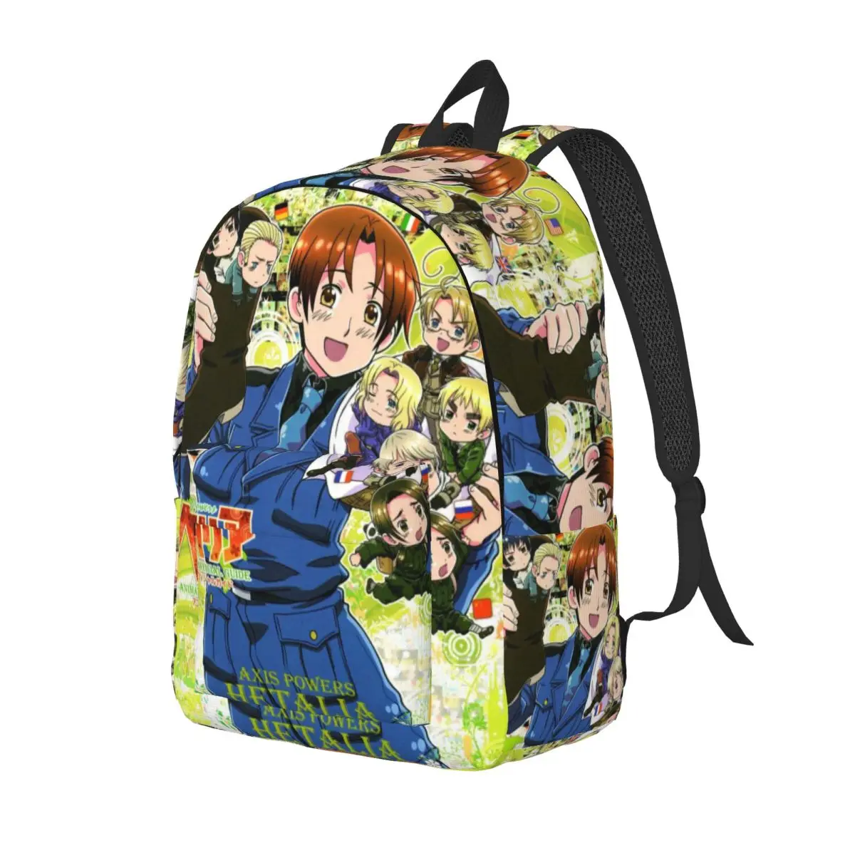 Hetalia World Stars Backpack for Men Women Casual Student Business Daypack Laptop Computer Shoulder Bag Gift