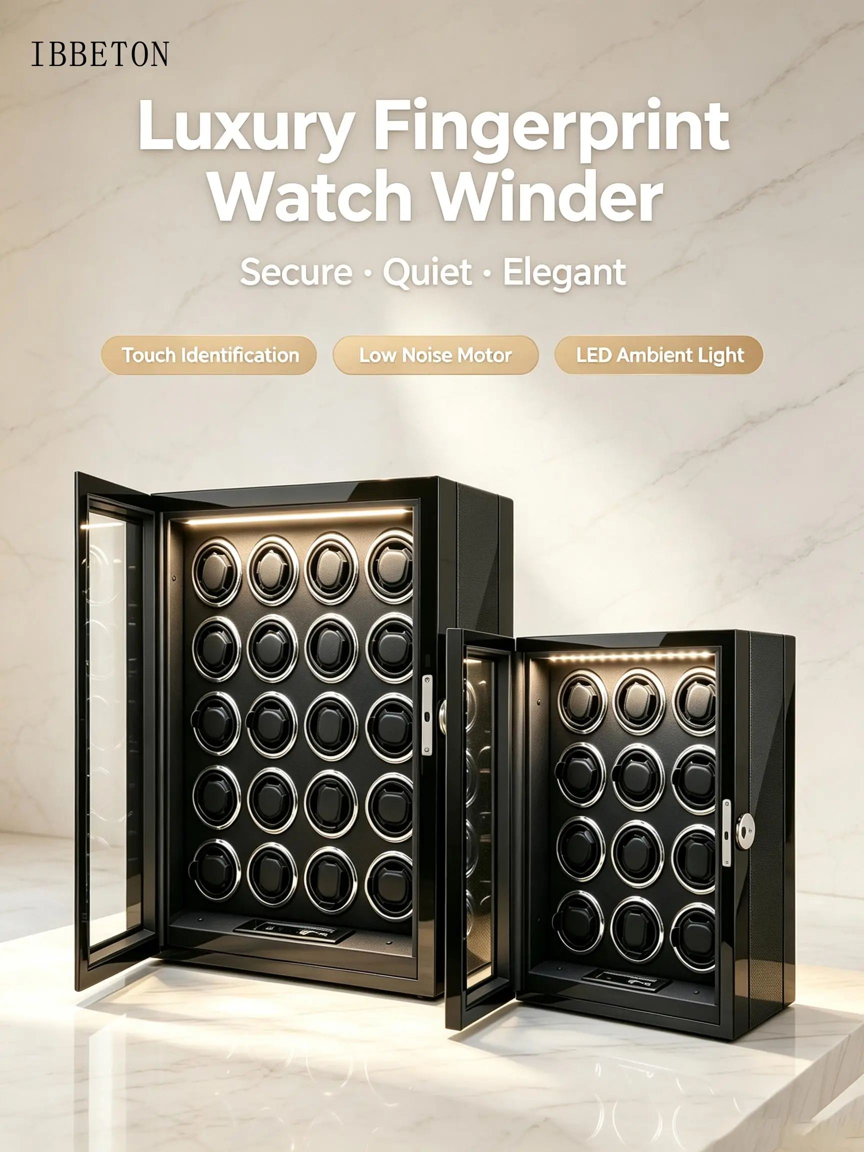 6 9 12 24 Position Automatic Watch Winder Cabinet Carbon Fiber Silent Motor LED Light Independent Rotation Watch Storage Box