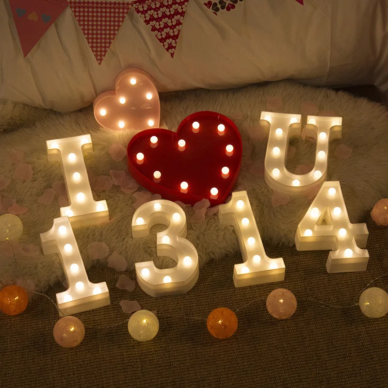 Lettere luminose a LED, per bar, pub, bar, luci a batteria, per matrimoni, feste di compleanno, Natale, casa