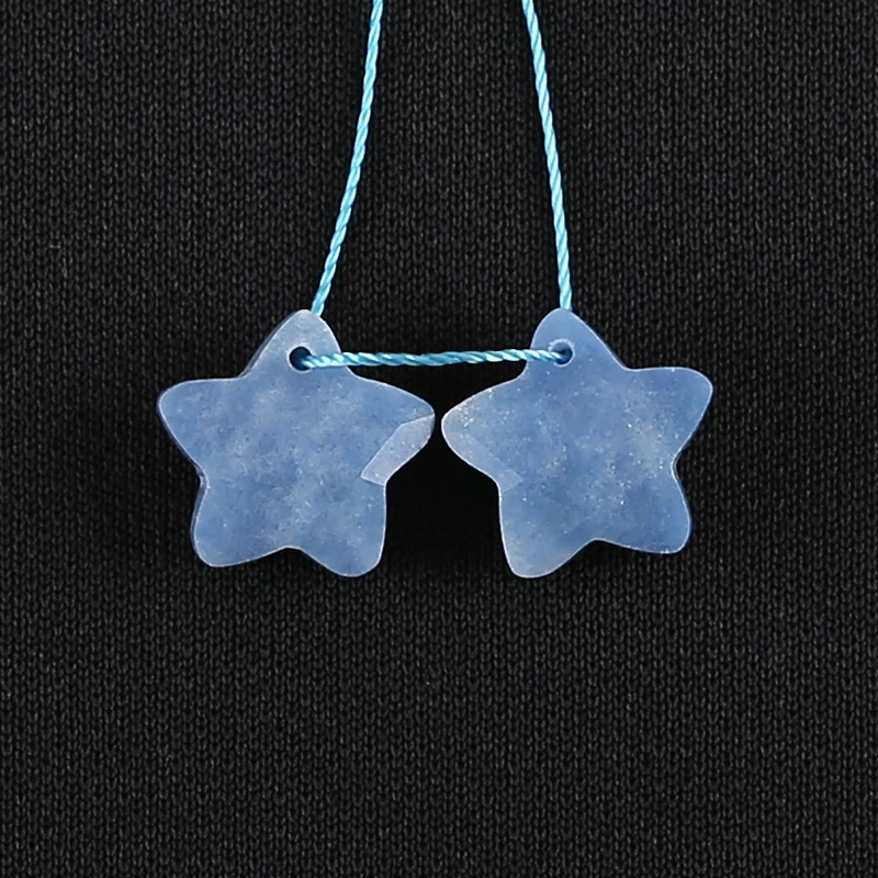 Wholesale Natural Blue Aventurine Pentagram Faceted Earrings Beads For Jewelry Making, Fashion DIY Earring Stone Jewelry image 2