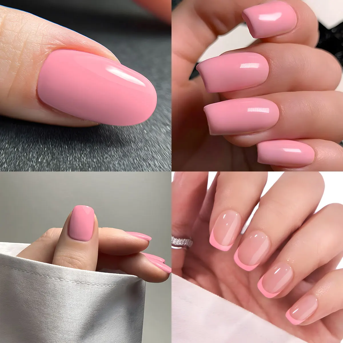 VOKY four-piece nude pink cream yellow gel nail polish set, UV LED semi-permanent nail gel, glossy natural nail polish, easy to apply long-lasting nail art set, suitable for salon DIY, spring office, and daily manicures