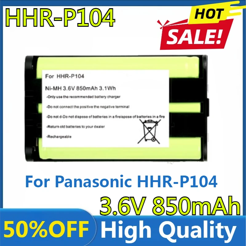 

New 3.6V 850mAh Rechargeable Battery For Panasonic HHR-P104 HHR-P104A/1B HHRP104 Type 29 3*AAA NiMH 3.6V Home Phone Battery