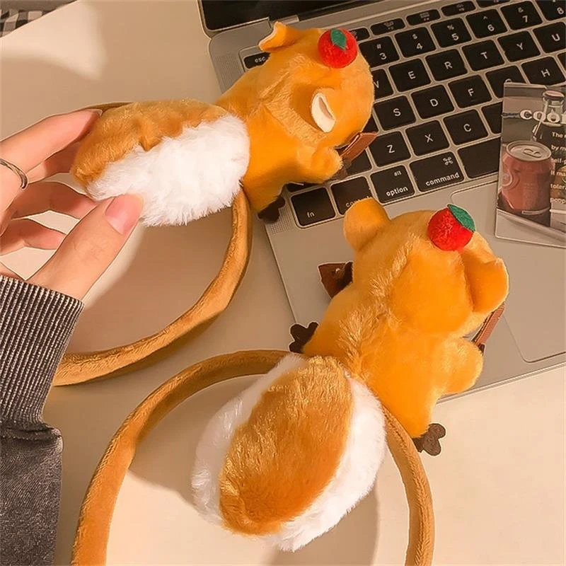 Squirrel Hair Bands Cute Funny Creative Cartoon Doll Headbands Quirky Hair Clip