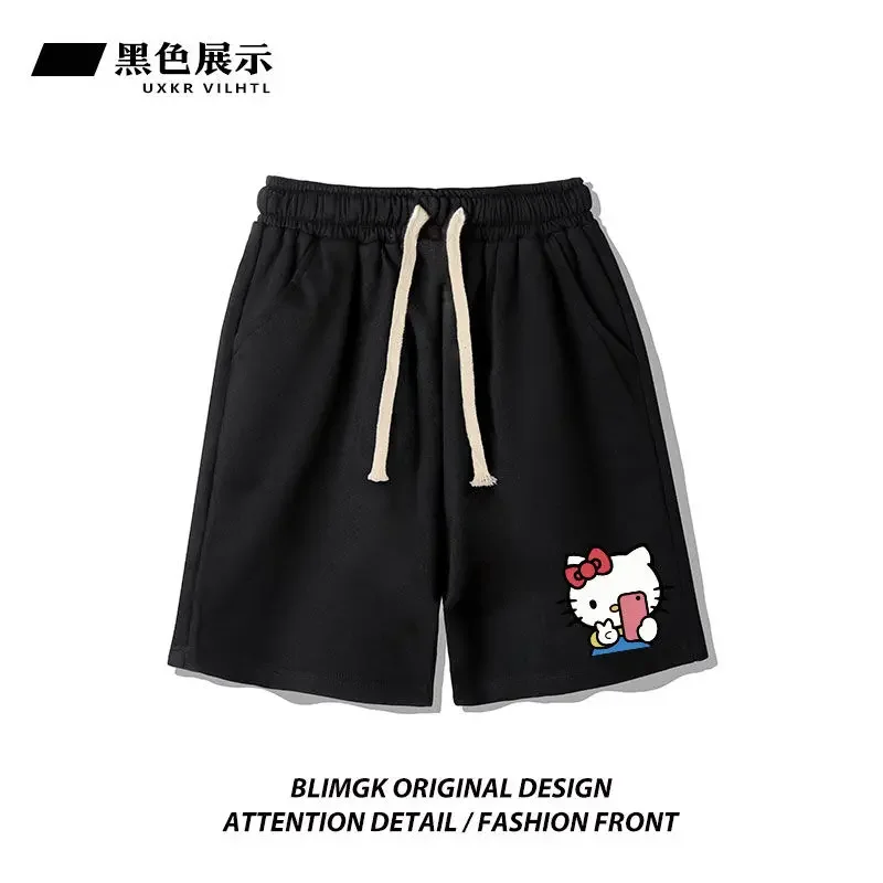 Summer Thin Tk Cat Five-point Pants Shorts Boys Girls Cartoon Printing Loose Versatile Medium Adult Korean Version Casual Pants