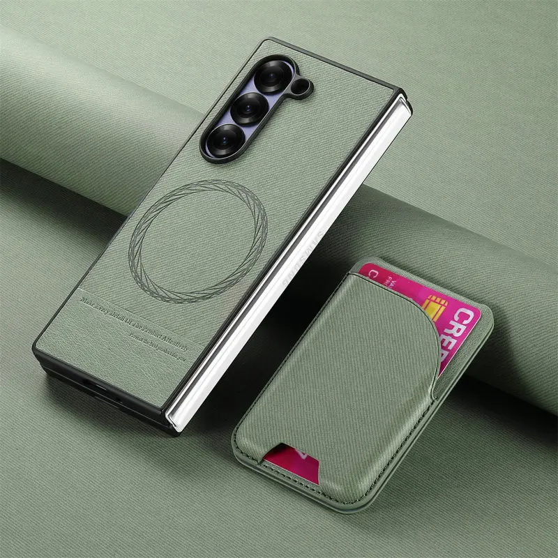 

Luxury Card Leather Case for Samsung Galaxy Z Fold 6 5G Back Cover Magnet Detachable 2IN1 Phone Holder Coque Phone Z Fold6 5 4 3