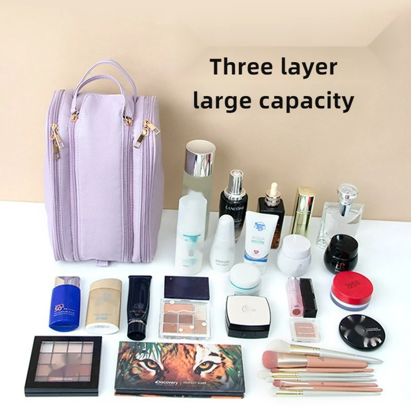 2024 New Multi functional Makeup Bag for Women, Large Capacity, Portable, Travel, Premium Makeup Brush, Toiletry Storage Bag