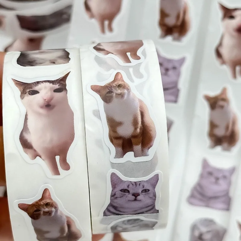 

Cat Ins Roll Stickers Sealing Tape Self-adhesive Labe Cute Funny Decorative DIY Handbook Stickers