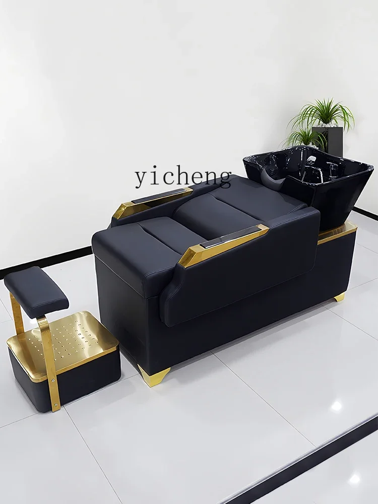 YY Half Lying Hair Saloon Dedicated Shampoo Chair High-End Hair Salon Ceramic Flushing Bed