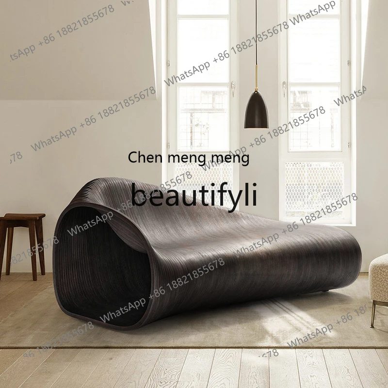 Nordic Art Bench Solid Wood Sofa Villa Courtyard Hotel Sun Room Leisure Furniture
