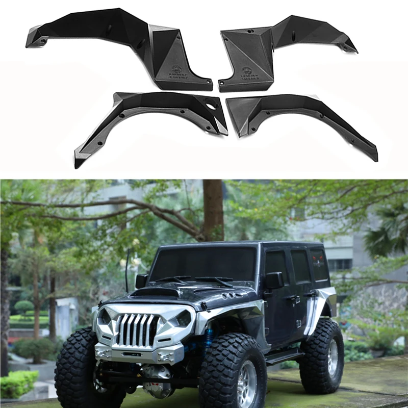 DJ 1/10 Front and Rear Wheel Eyebrow for JK SCX10 Wrangler JEEP TOPFIRE SEMA Replaceable Mold Version MS-6103 RC Car Parts