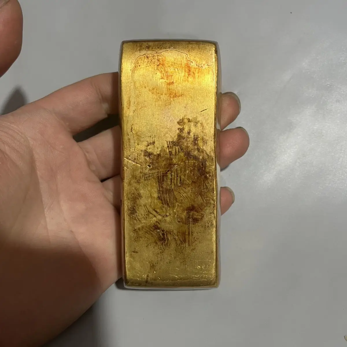 Antique coin collection Daqing warehouse gold 20 taels single price solid Daqing New Year's made pulp warm and spicy