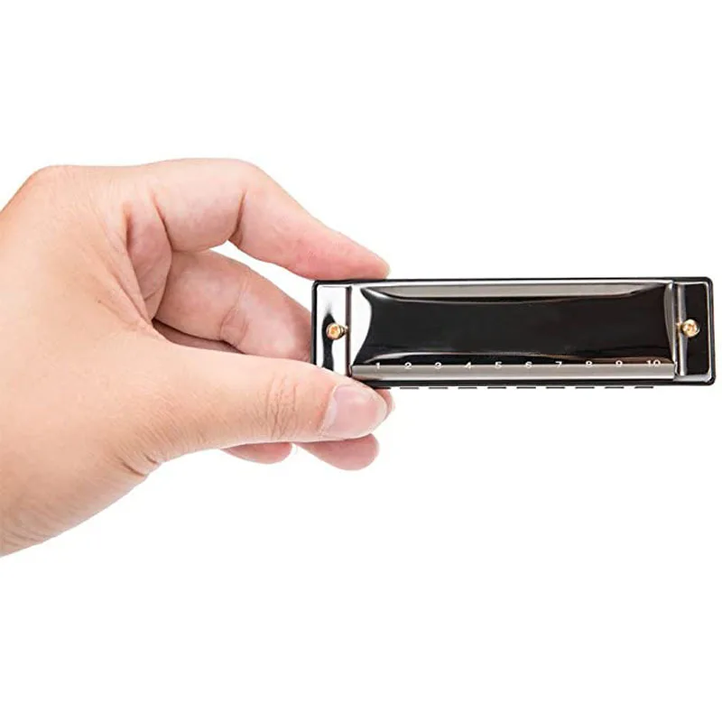 10 ثقوب البلوز هارمونيكا آلة موسيقية الفولاذ المقاوم للصدأ الفم الجهاز للأطفال هدايا HOT #2