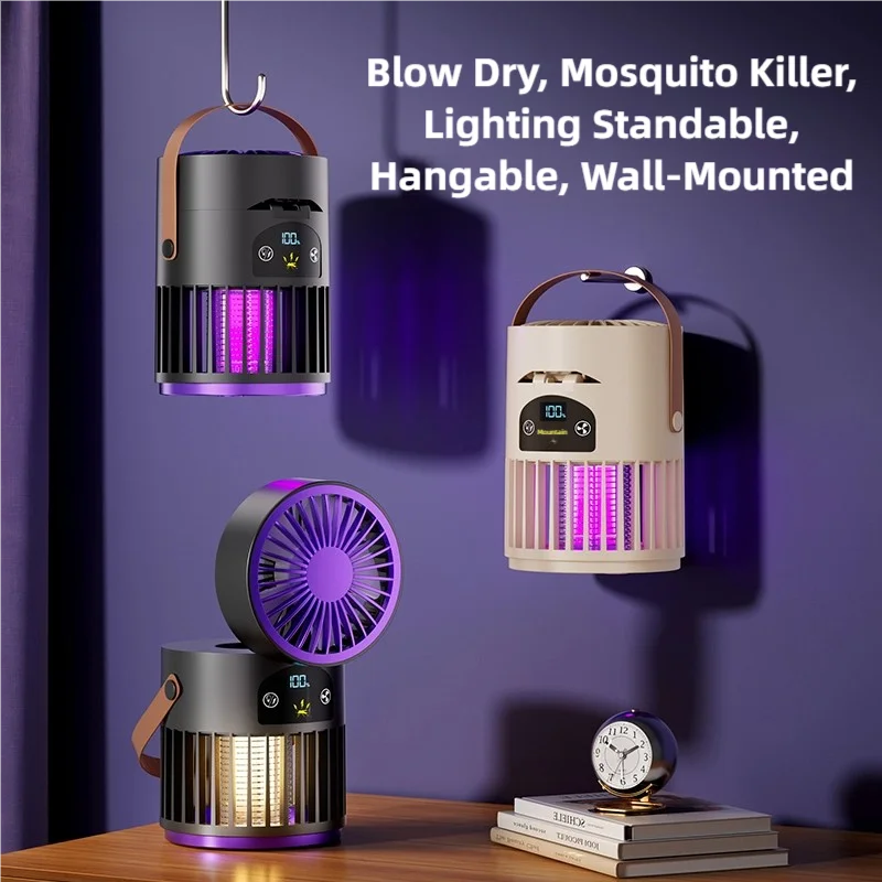 TINSOL6-in-1 Home Mosquito Killer Lamp Small Fan Night Light Electric Mosquito Zapper Outdoor Mosquito Attractor Trap view 4