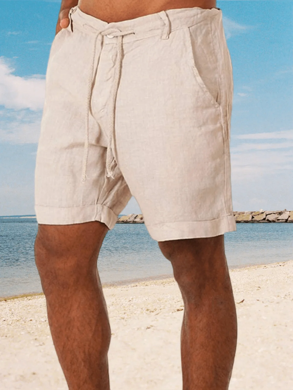 Men's Lightweight Linen Casual Summer Board Shorts
