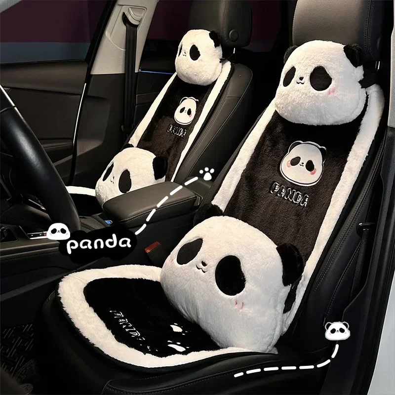 New Cute Cartoon Car Seat Cushion Plush Breathable Winter Warm Car Seat Cover Protector Pad Mat Dust Proof Interior Accessories