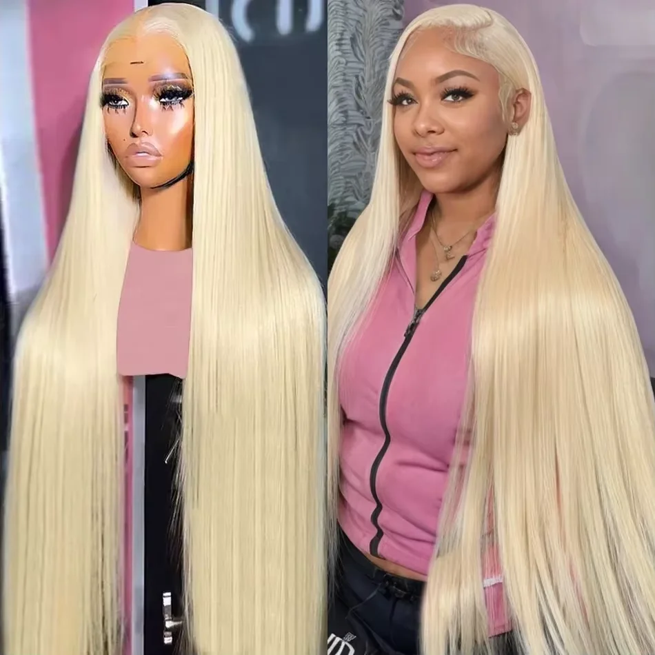 

613 Blonde Straight 200 Density 13x4 13x6 HD Lace Front Human Hair Wigs For Women Brazilian 360 Lace Frontal Wig